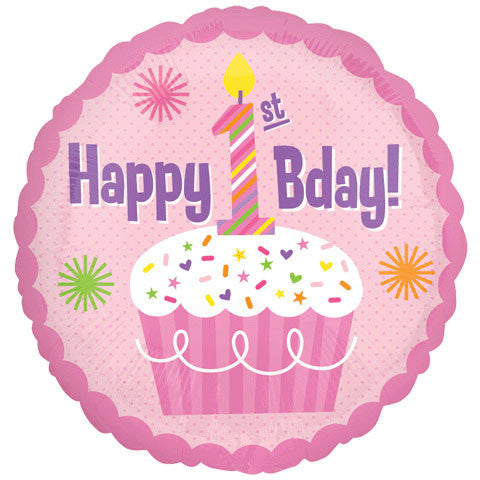 18" Happy 1st Birthday Girl Vlp – US Novelty